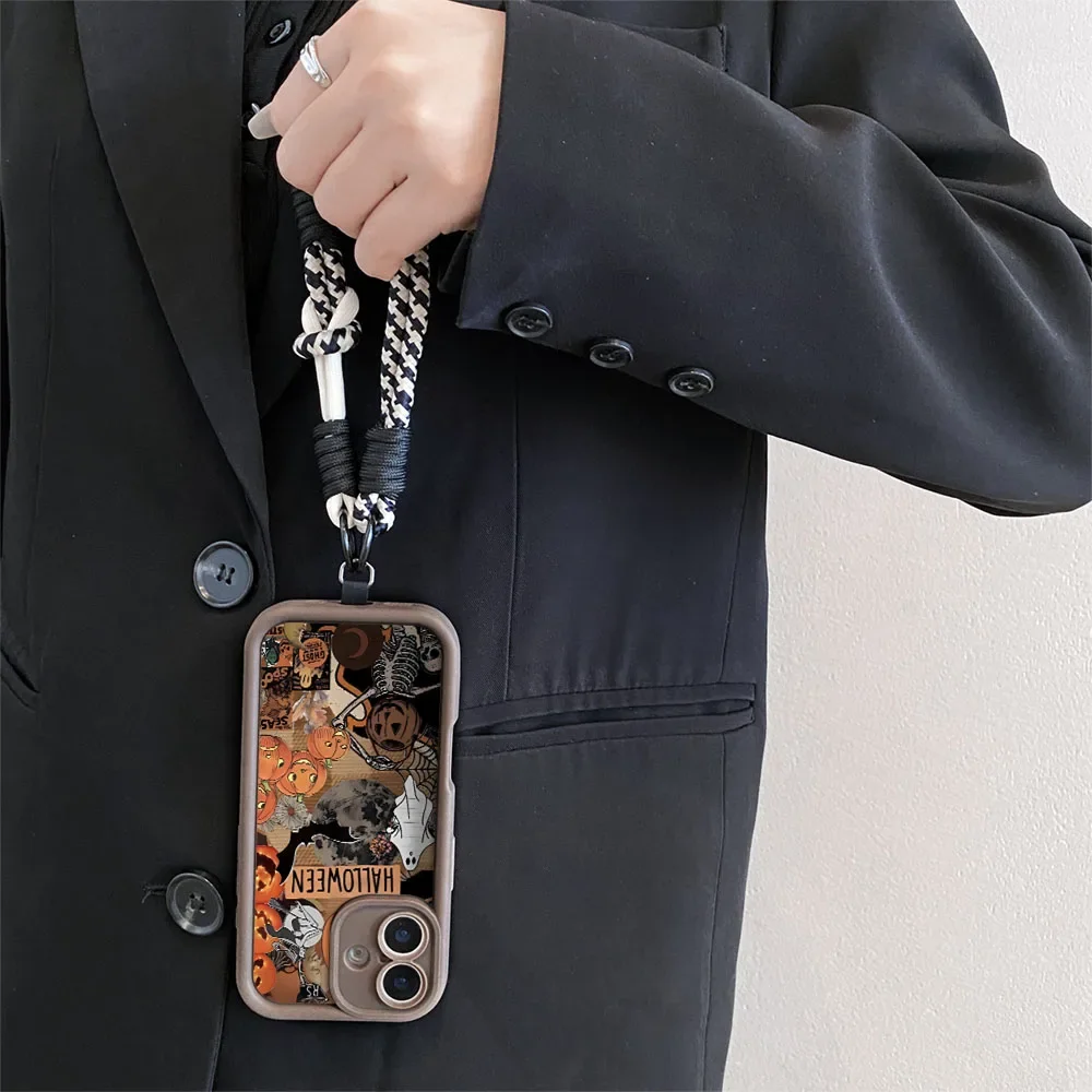 Cxd5 할로윈 롱 로프 커버 레드미 노트 14 14s 13 12 11 10 9 8 7 프로 플러스 13C 12C 14C 9C 10C 크로스바디 랜야드 폰 케이스