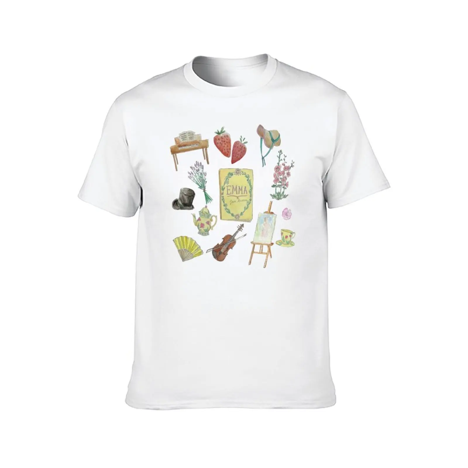 إيما الرسوم التوضيحية تي شيرت رجل تي شيرت القطن مضحك تي شيرت رجل تي شيرت