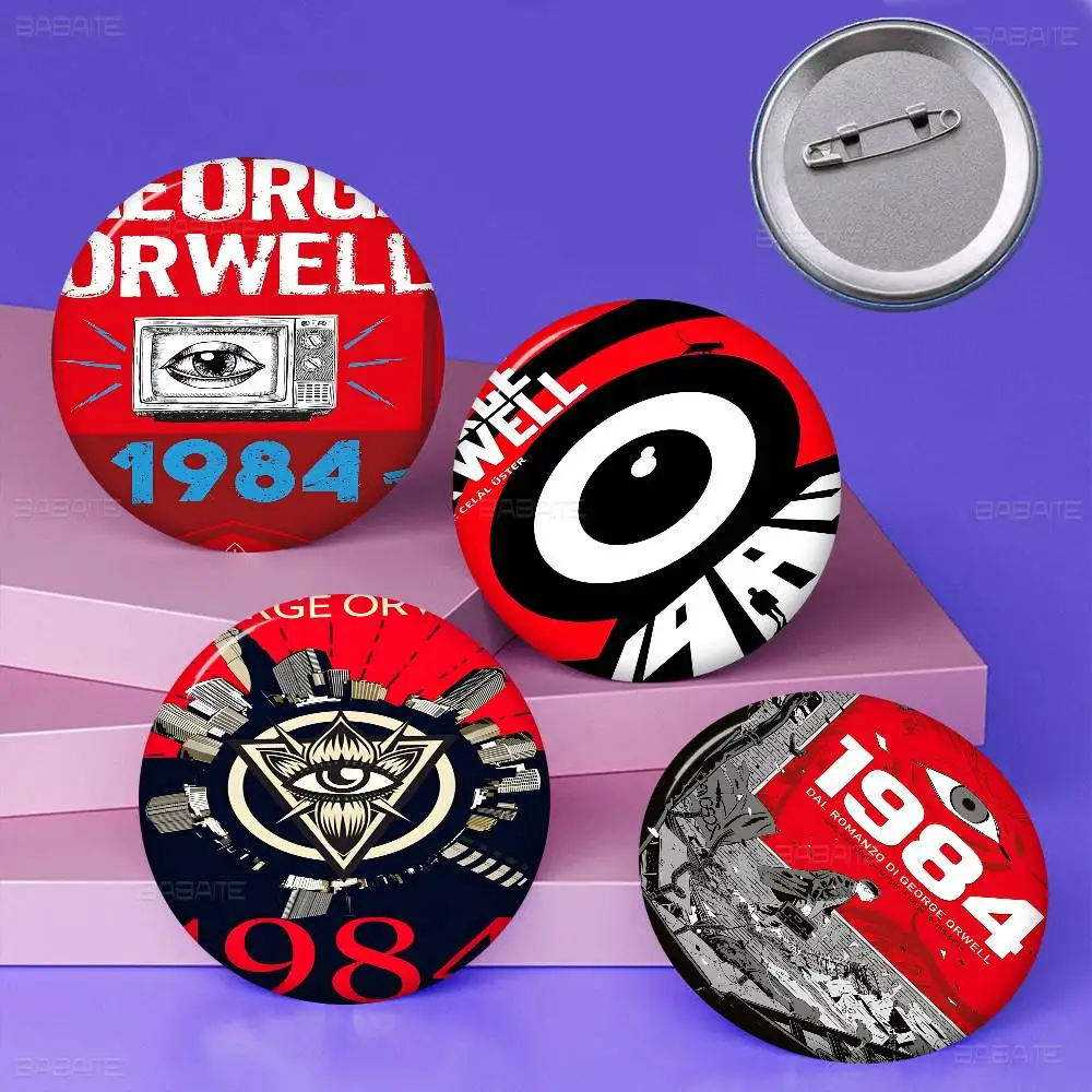 1984 George Orwell Tinplate Soft Button Pin Brooch Metal Badge Custom Jewelry Accessories Hat Bag Lapel