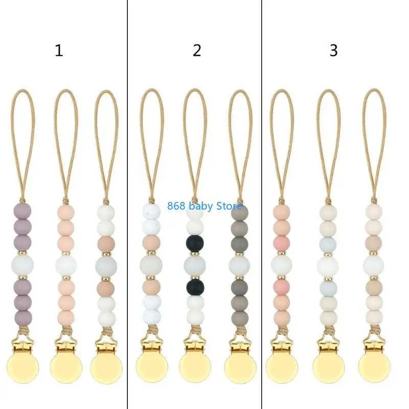 

29EE Upgraded Pacifier Clips Chain Silicone Beads BPA DIY Dummy Clip Holders
