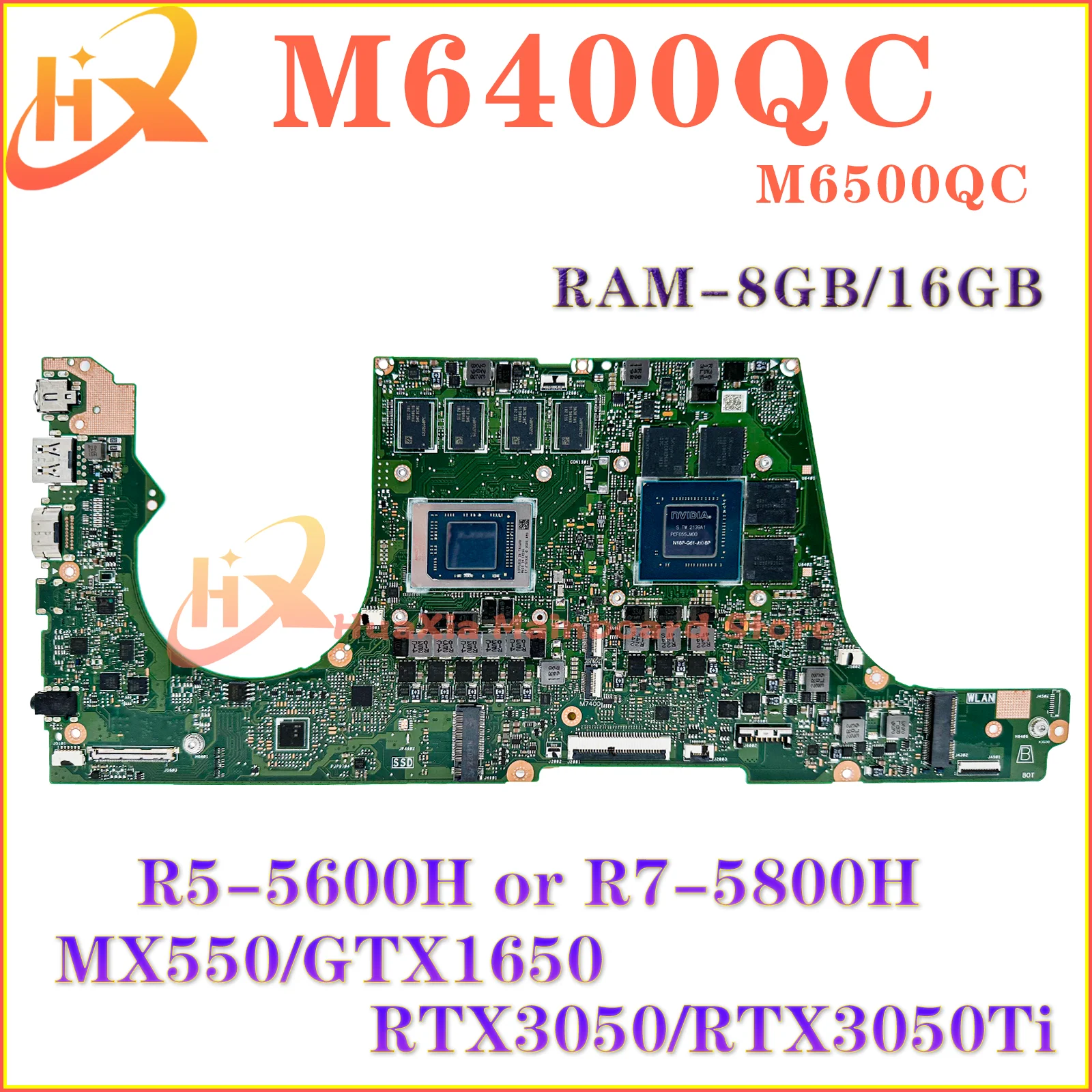 

KEFU M6400QC Mainboard For ASUS M6400QB M6400QE M6400QH M6500QC M6500QB M6500QE M6500QH D6400Q D6500Q Laptop Motherboard R5 R7