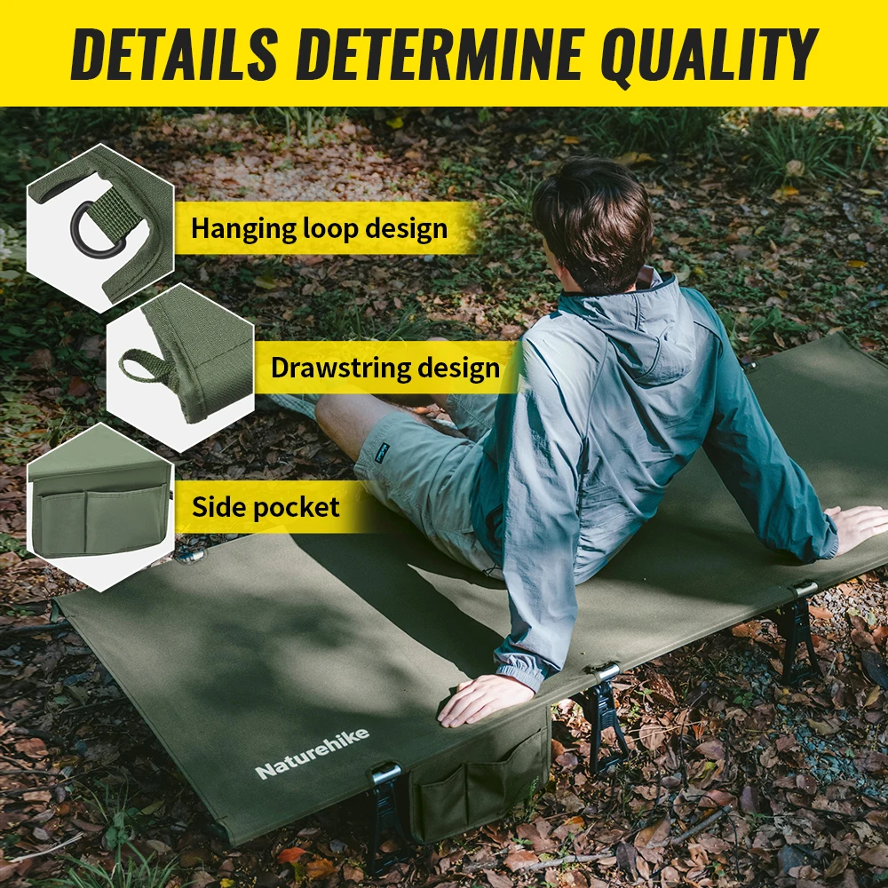 Naturehike Camping Bed XJC08 Outdoor Ultralight Folding Cot Bag Packing Lightweight Camping Hiking Travel 75cm Wide Surface Beds 2 Naturehike Camping Bed XJC08 Outdoor Ultralight Folding Cot Bag Packing Lightweight Camping Hiking Travel 75cm Wide Surface Beds 2