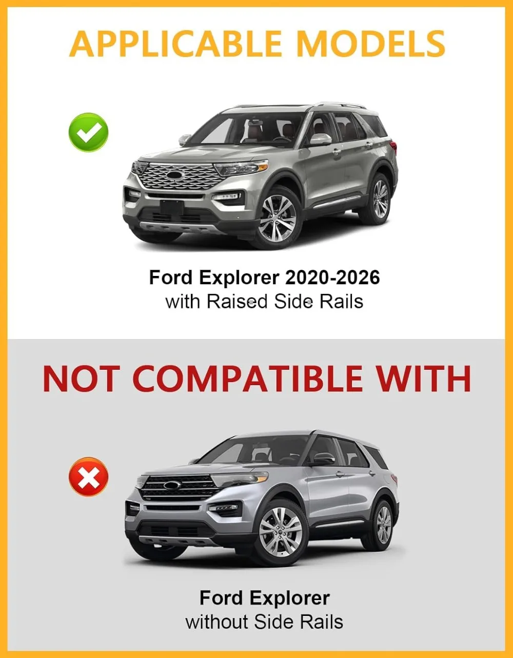 Barras cruzadas de portaequipajes con cerradura de 300 libras para Ford Explorer 2020-2026, portador de carga antirrobo de aluminio resistente