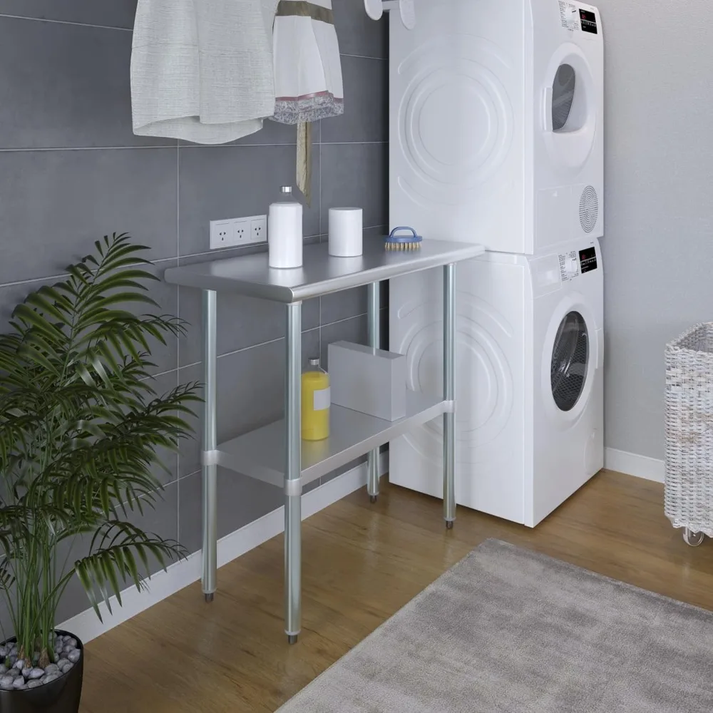 X 36 طاولة عمل من الفولاذ المقاوم للصدأ مع رف داخلي |   معتمد من NSF |   مقعد أدوات جراج الغسيل |   إعداد طعام جزيرة المطبخ #6