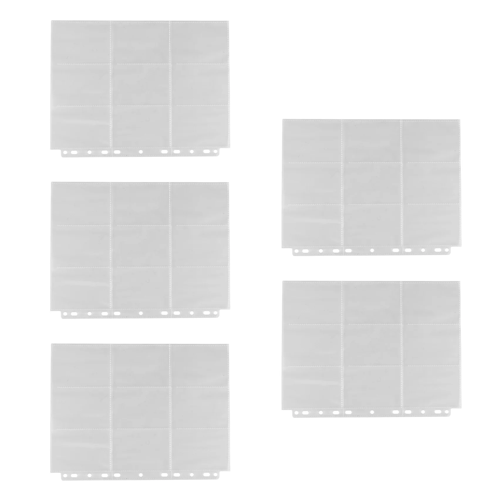 B05C-Pockets Double-Sided Trading Card Pages Sleeves 9-Pocket Clear Plastic Game Card Protectors For Fit 3 Ring Binder