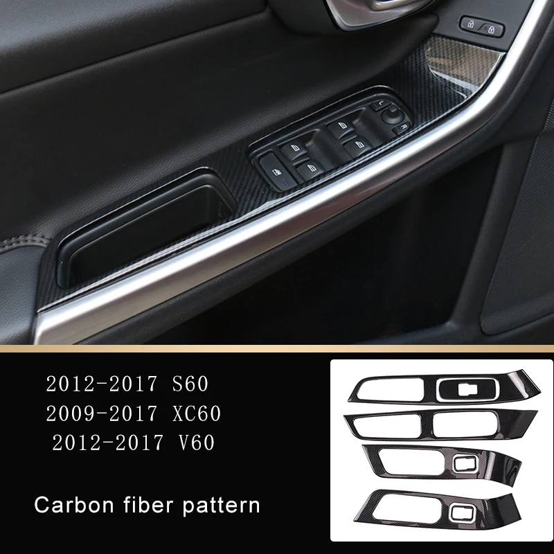 Stainless Steel Door Armrest Glass Lifter Button Panel Decorative Cover For Volvo XC60 S60 V60 Car Accessories Sticker