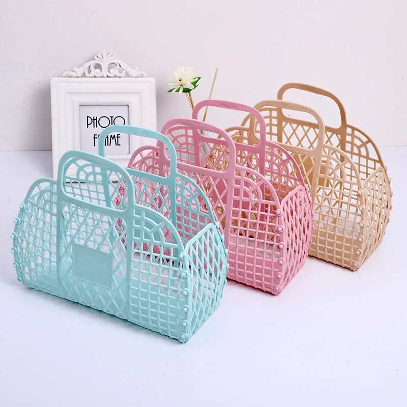 Large-capacity Plastic Toys Storage Basket Children Portable Laundry Basket Hollow Food Fruit Storage Hanging Fruit Organizer