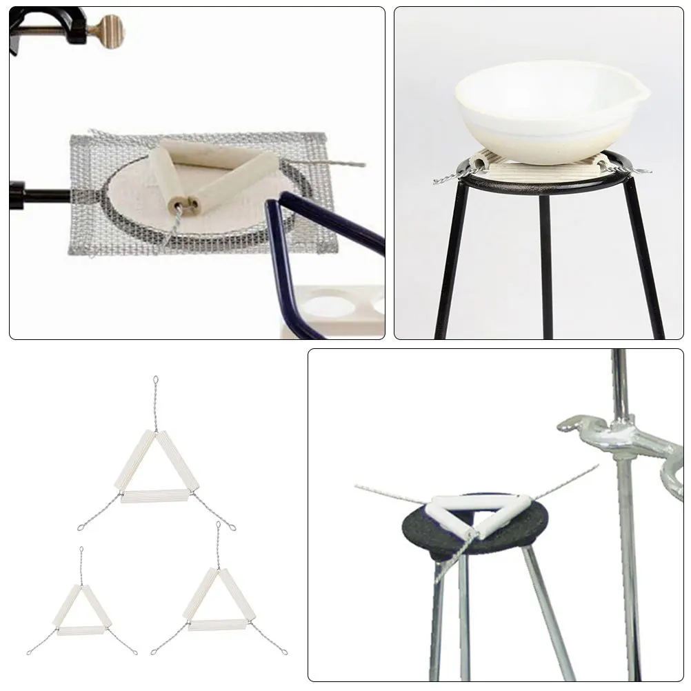 

3pcs Triangle Crucible Holder Laboratory Support Rack Heat Resistant Durable Chemistry Experiment Equipment Crucible Shelf Lab