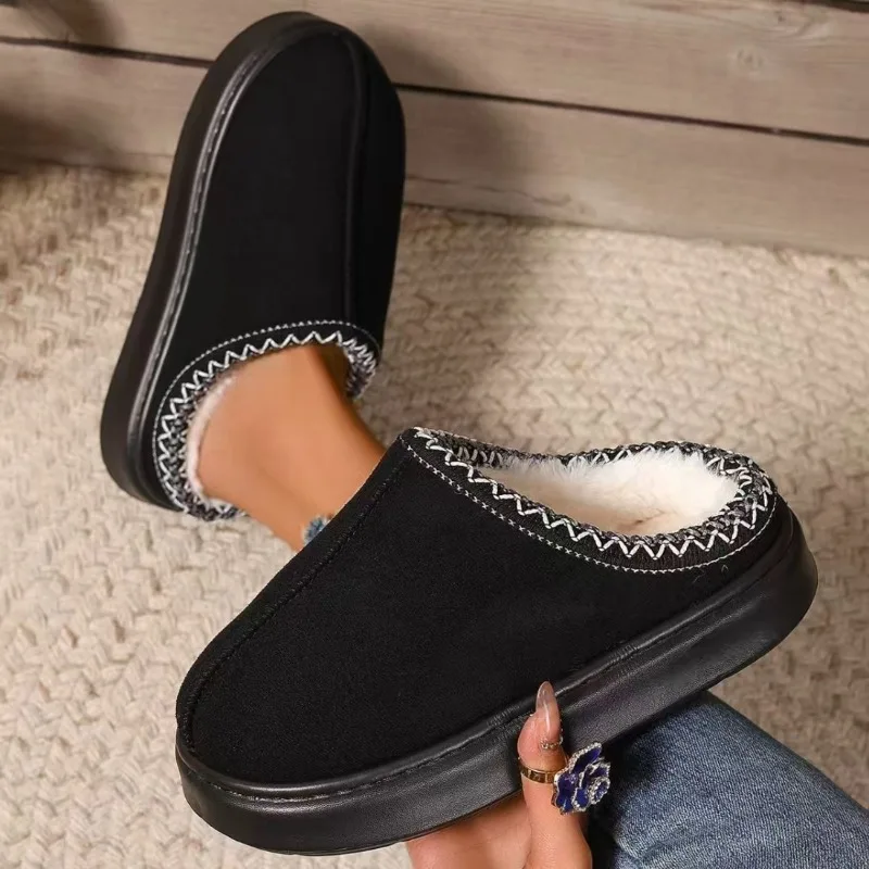 

Осенне-зимние модные женские пушистые тапочки, домашние тапочки для пар, нескользящие теплые нейтральные тапочки на толстой подошве, размеры 36-45