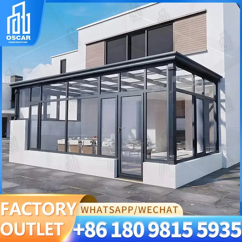 منزل الشمس الزجاجي الشتوي الجاهز لمدة 4 فصول للاستخدام في غرفة الشمس