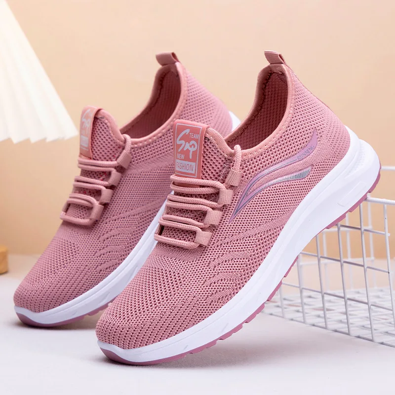 Comfortable Mesh Women Sport Walking Shoes Purple Pink Female Athletic Trainers Cheap Outdoor Lady Running Sport Shoes