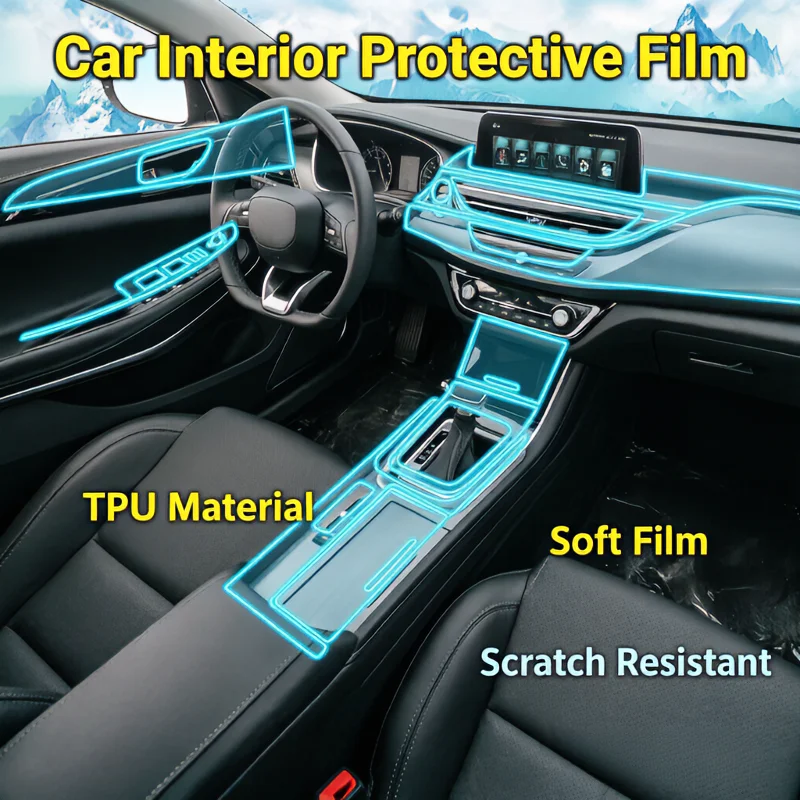 For 2021 Changan Ruicheng CC interior film dashboard center console gear shift TPU transparent protective film