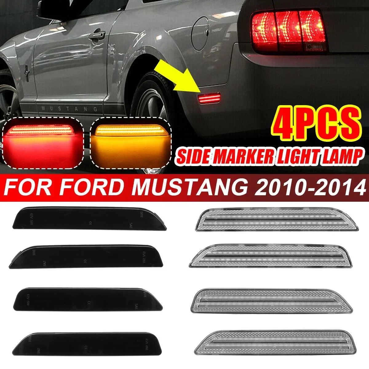 

4 шт., габаритные огни для переднего и заднего бампера Ford Mustang 2010-2014