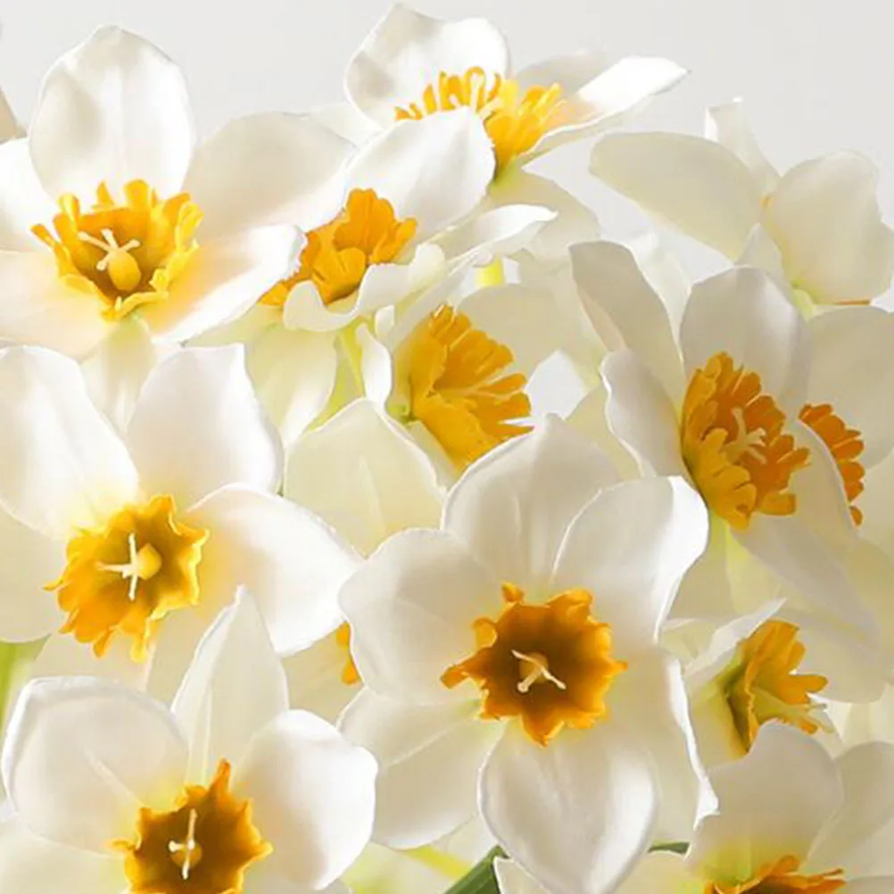 

1 Bunch Lifelike Daffodil Flower Arrangement Simulation Floral Ornament For Home Office Wedding Party Decor Artificial Plants