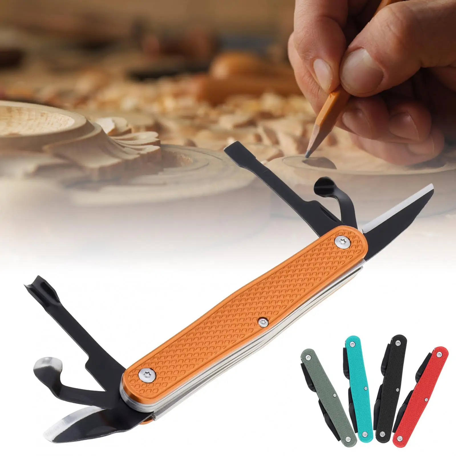 Wood & SK5 MultiTool Portable Folding Pocket Cutter Right Handed Whittling Cutter Carving Tools Gift For Camping/Home Furnishing