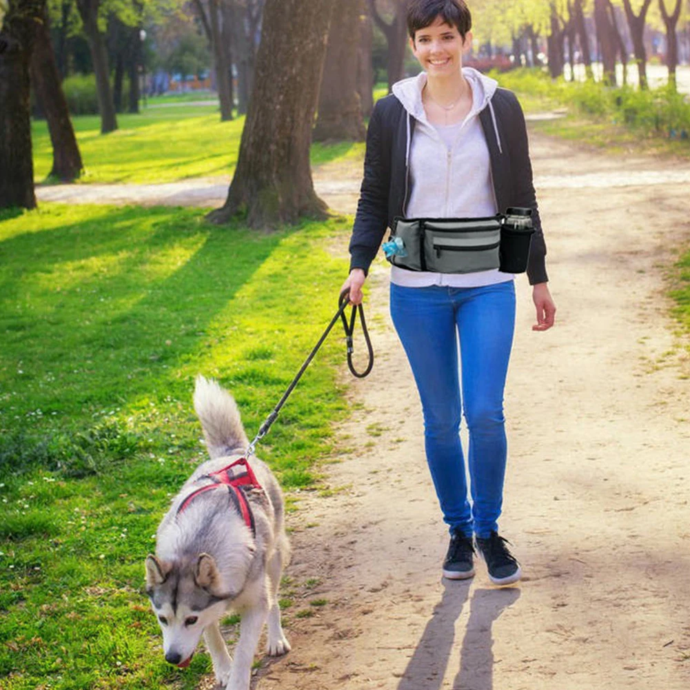 Universal Pet Training Fanny Pack Dog Walking Bag With Water Bottle Holder For Cycling