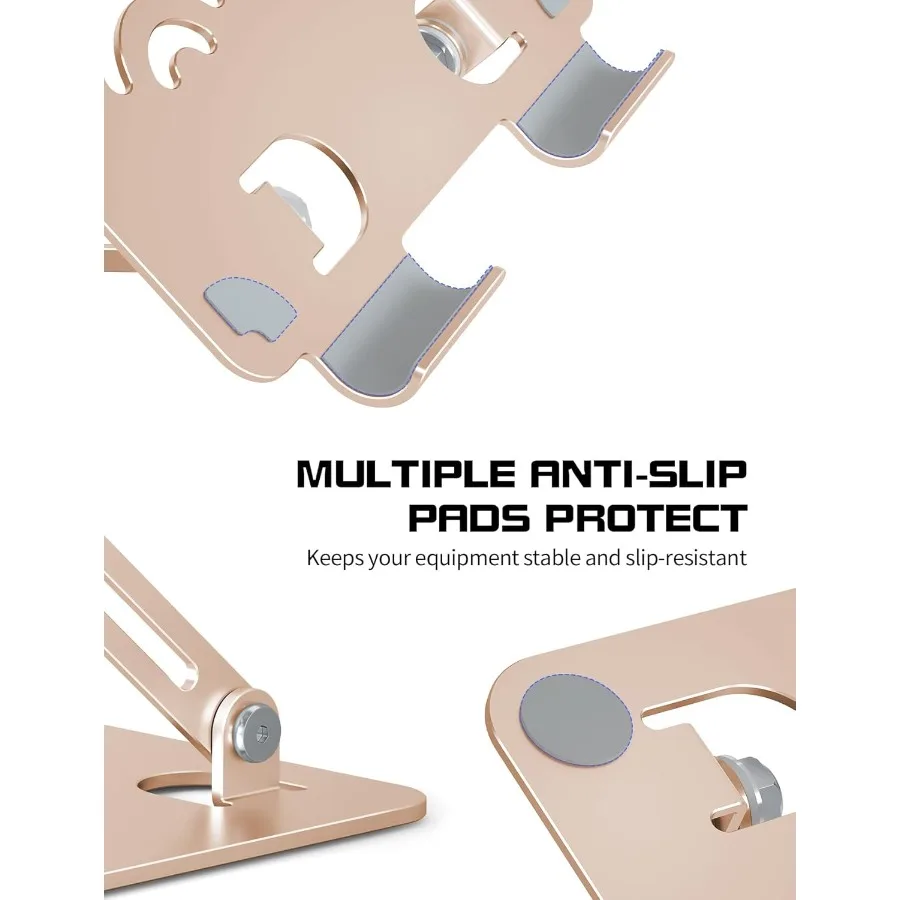 Soporte para tableta Soporte ajustable para tableta para escritorio Soporte portátil de aluminio premium para iPads Kindle Switch y teléfonos inteligentes Se adapta a 41