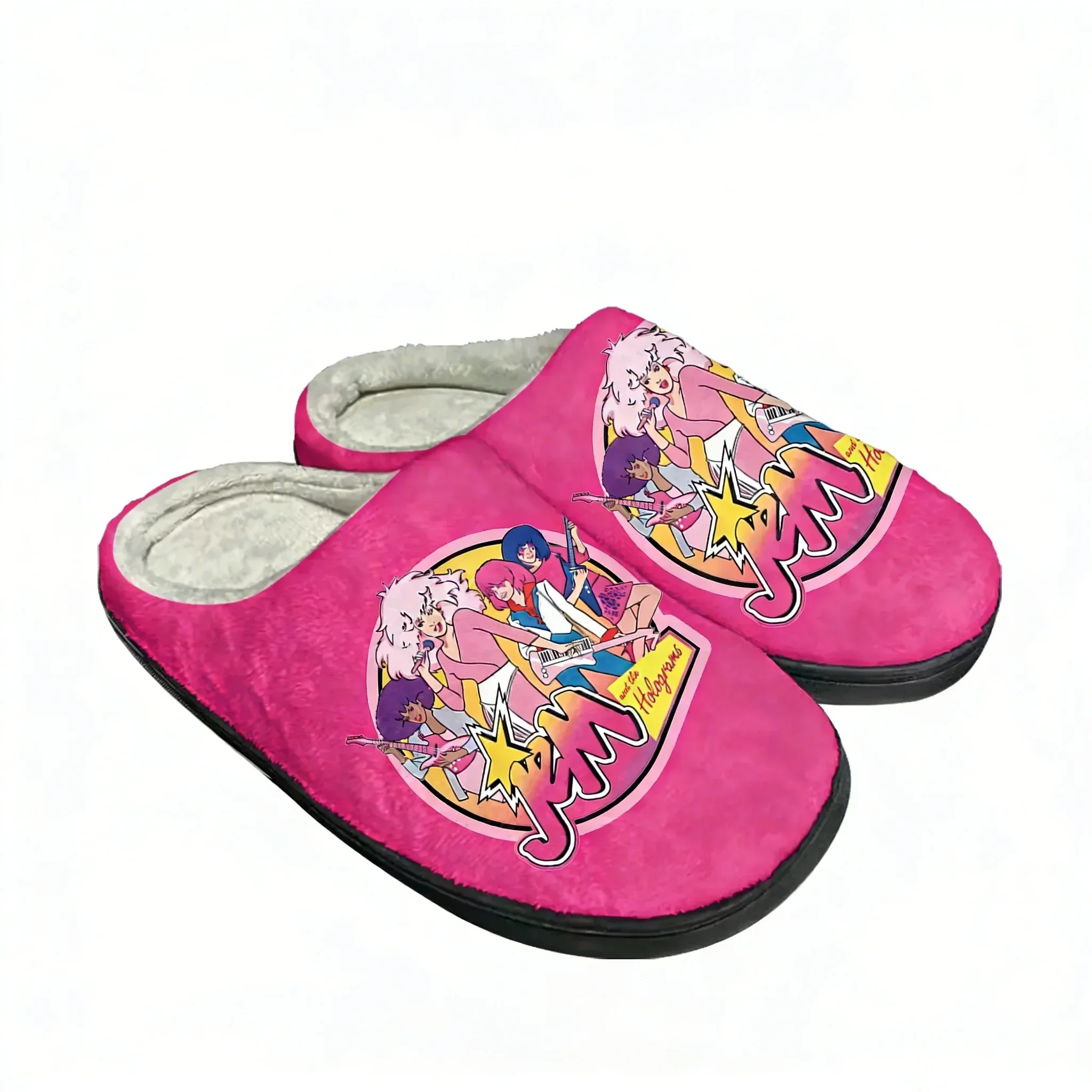 

Jem and The Holograms Cotton Slippers High Quality Mens Womens Youth Boy Girl Plush Keep Warm Shoes Customized Thermal Slipper