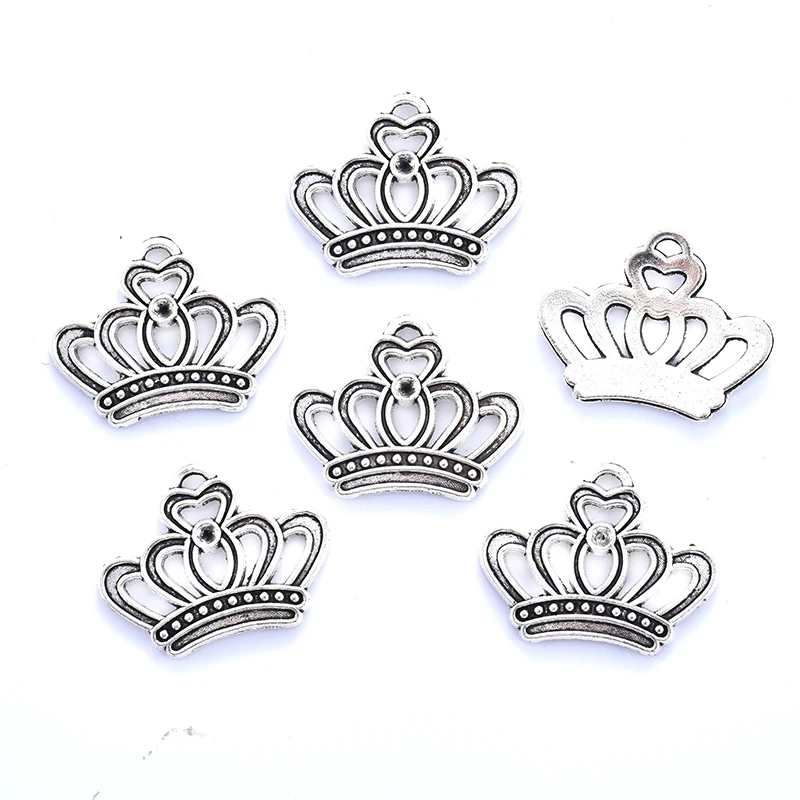 20pcs  3 color crown Charms Necklace Pendant Bracelet Jewelry Making Handmade Crafts diy Supplies 23*18mm 1509