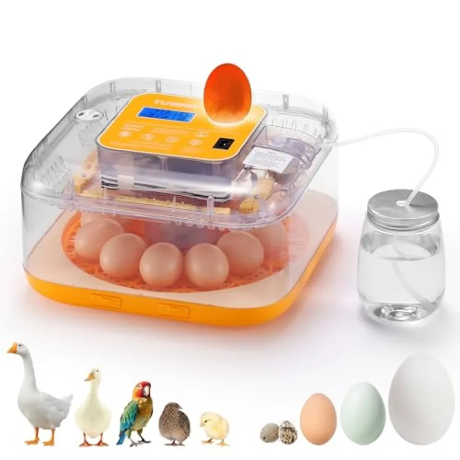 

12 Egg Incubator with Automatic Egg Turning Incubator for Hatching Eggs with Auto-Temperature and Humidity Control Egg Candler