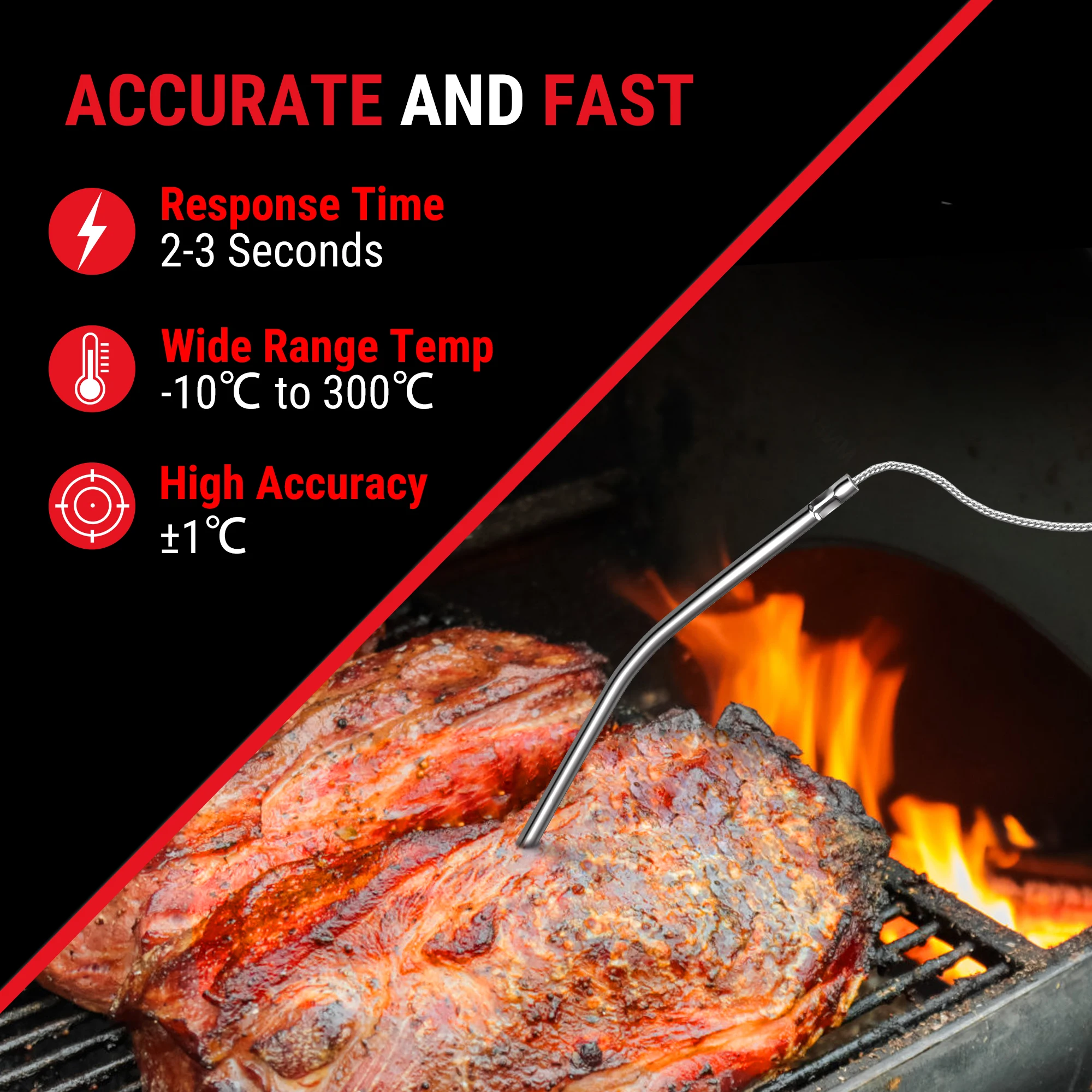 Imagem -02 - Termômetro Digital Estilo Sonda para Fritadeira e Grill Cozinha Doméstica Cozinhar Termômetro de Carne e Temporizador Thermopro-tp716