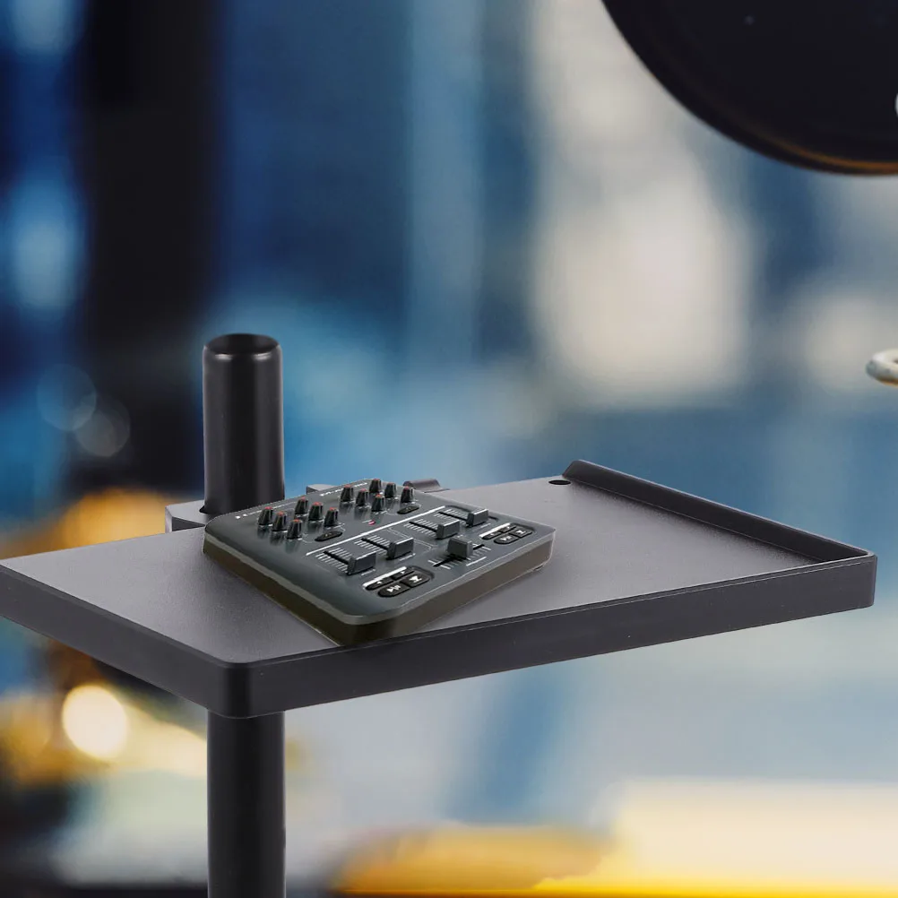 

2Pcs Card Tray for Microphone Stand Heavy Duty Adjustable Support Bracket Clamp on Shelf for Accessories Storage