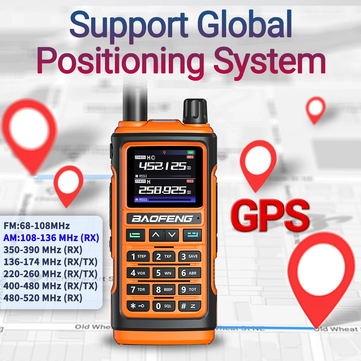 Baofeng UV-17 Pro GPS Walkie Talkie Air Band FM Long Range Radio Wireless Copy Frequency Handheld DTMF Two Way Ham Radio UV-5R