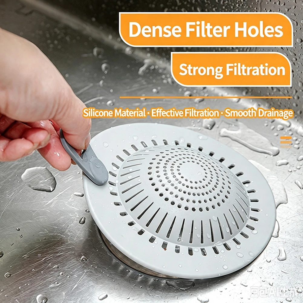 Shower Drain Hair Catchers Silicone Sink Strainer Effective Hair Catching Prevents Clogs For Kitchen Sink Maintenance Bathroom