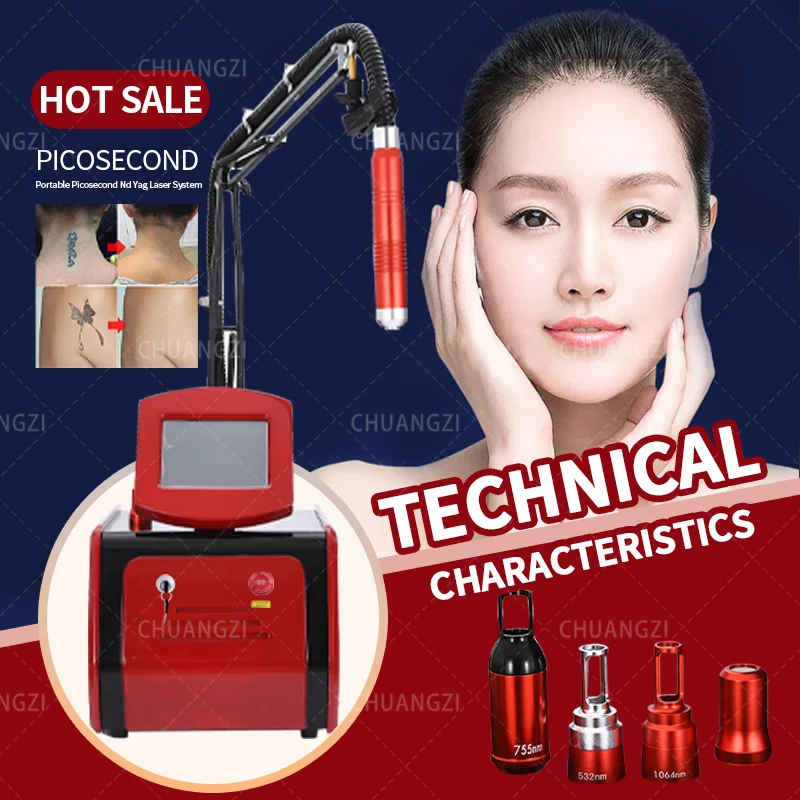 New Q Switch Nd Yag Tattoo Removal Machine Pico Laser Remove Tattoo Picosecond Laser Tattoo Remover Beauty Device