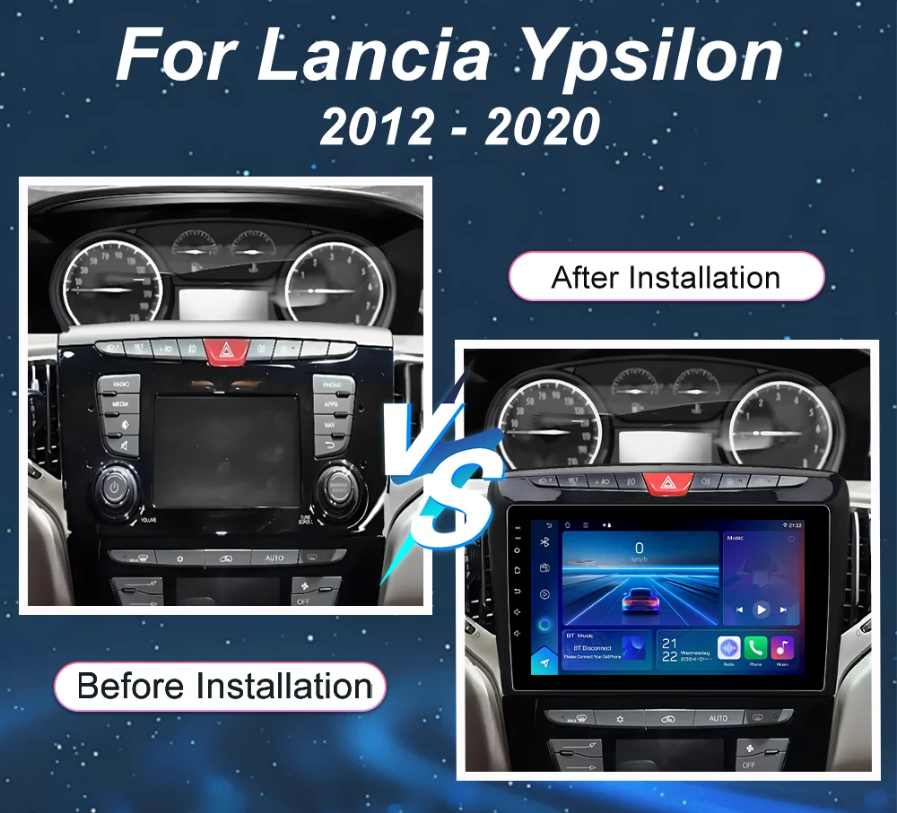Android 16 Car Radio For Lancia Ypsilon 2012 - 2020 Multimedia Stereo Player Head Unit Autoradio GPS Navigation Carplay No 2 Din