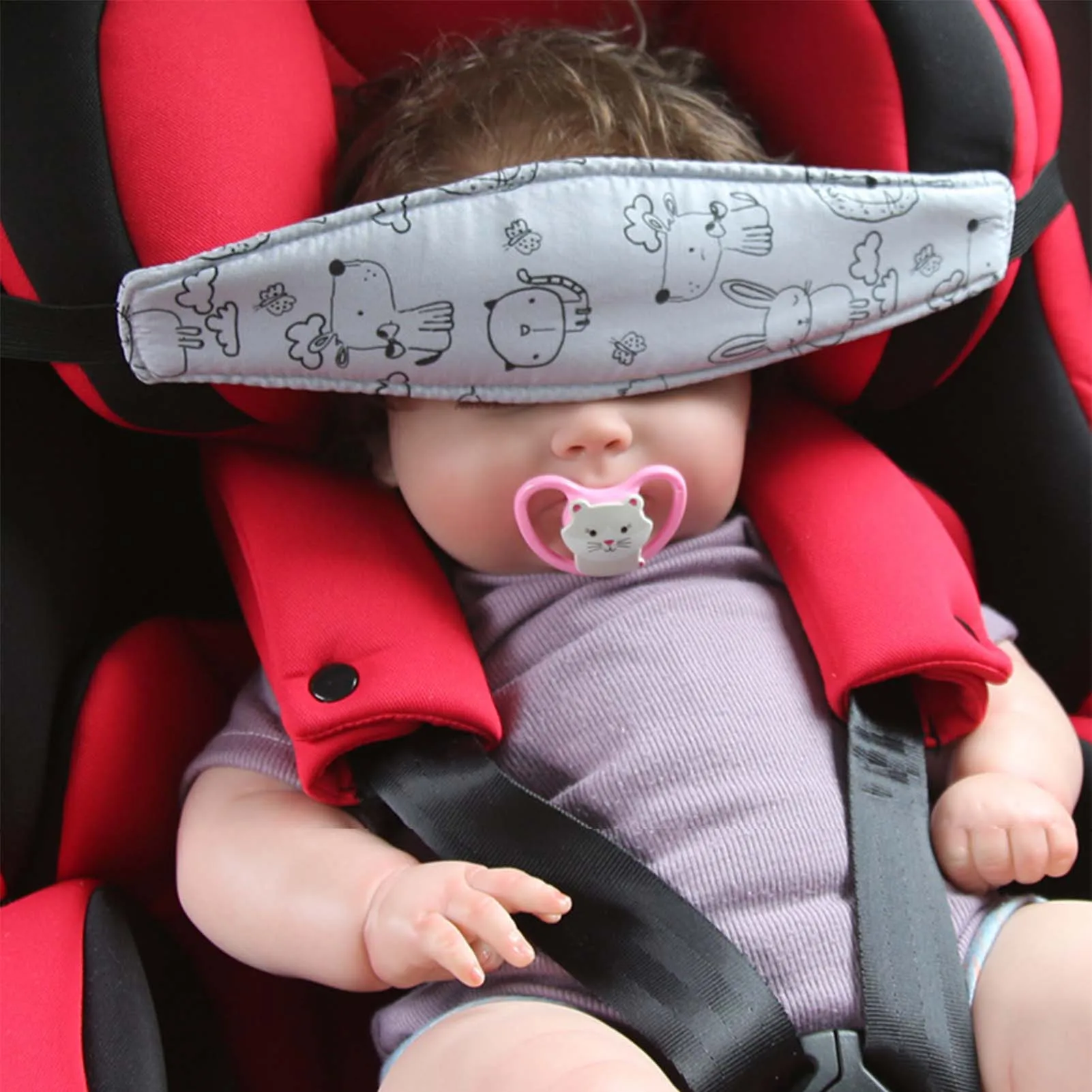 Correa de soporte de asiento de coche para niños, banda de fijación para la cabeza, regalo para el Día de Acción de Gracias