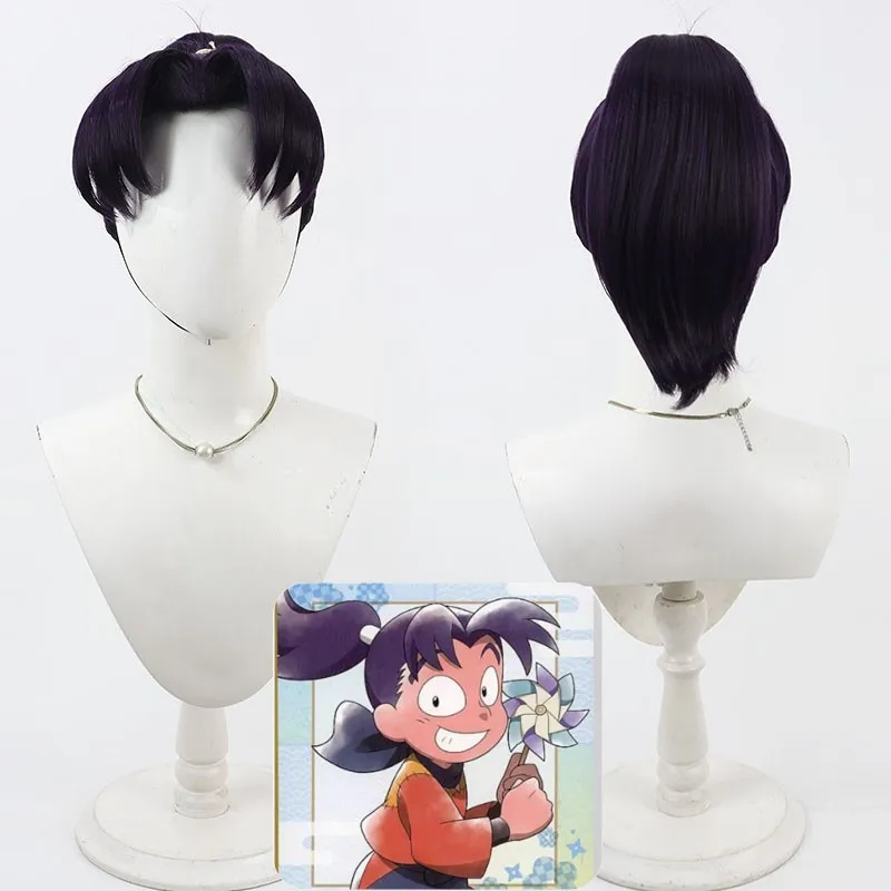 

Парик для косплея Nintama Rantaro Kirimaru Settsuno, длинный фиолетовый хвост, термостойкие синтетические волосы