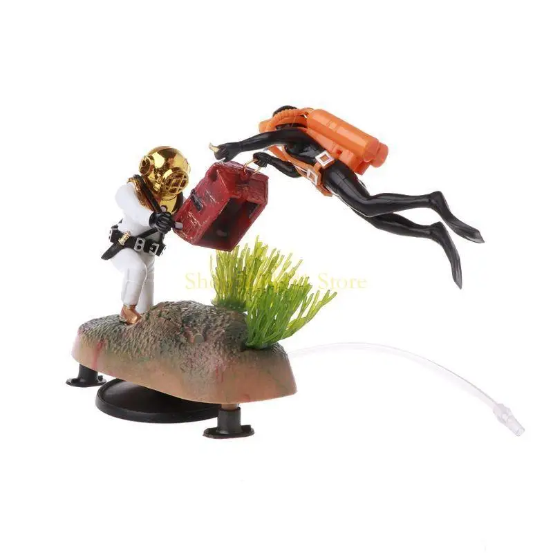 Axyc Axyc Aquarium Diver Decoration Treasure Hunter مناسب لجميع أنواع خزانات الأسماك