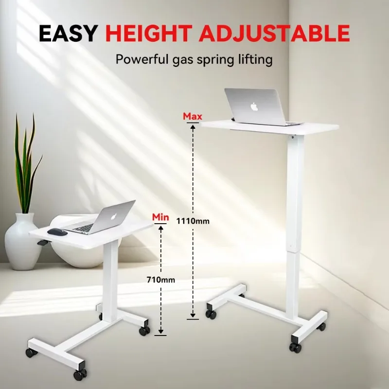 طاولة هوائية فوق السرير قابلة للتعديل مع عجلات للمستشفى الطبية المنقولة بجانب السرير طاولة عربة مكتب قائم متنقل #5