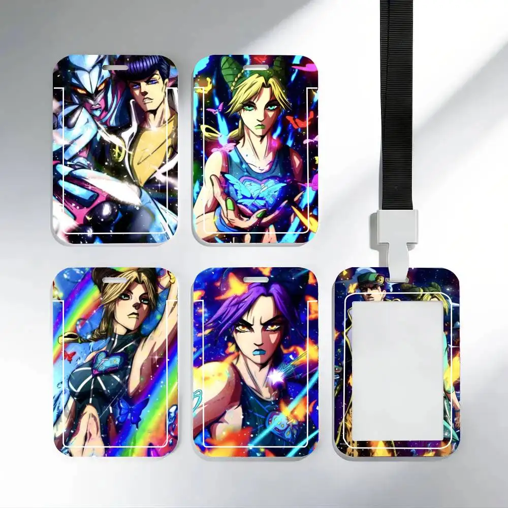 

Anime JOJO Bizarre Adventure ID Card Holder Neck Strap Pendant Door Badge Holder Lanyards Keychain Work Credential