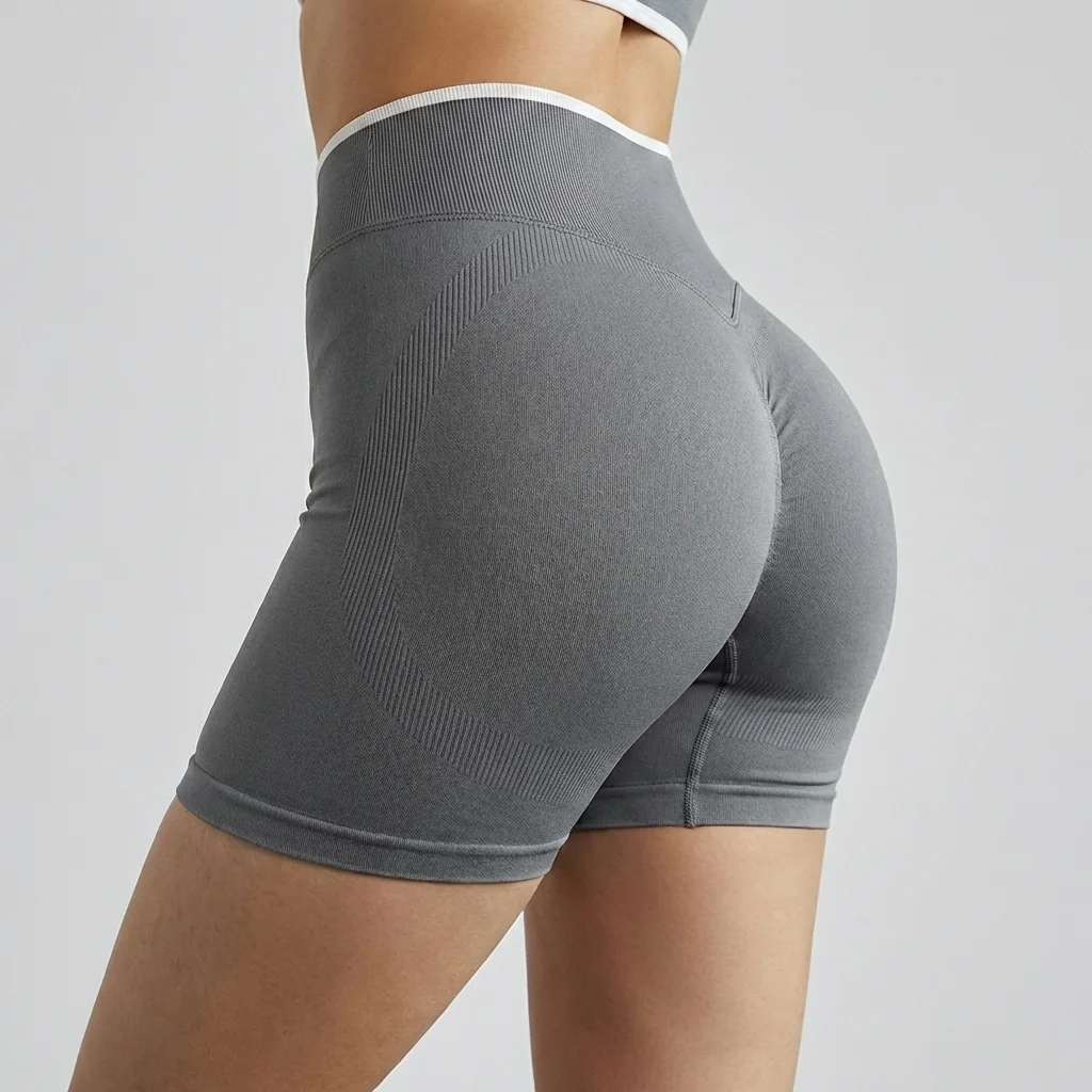Damen High-Waist Nahtlose Yoga-Shorts Sommer Hochelastische Gym-Shorts Laufshorts Pilates-Bekleidung Radsport-Trainingsshorts – Detail 21