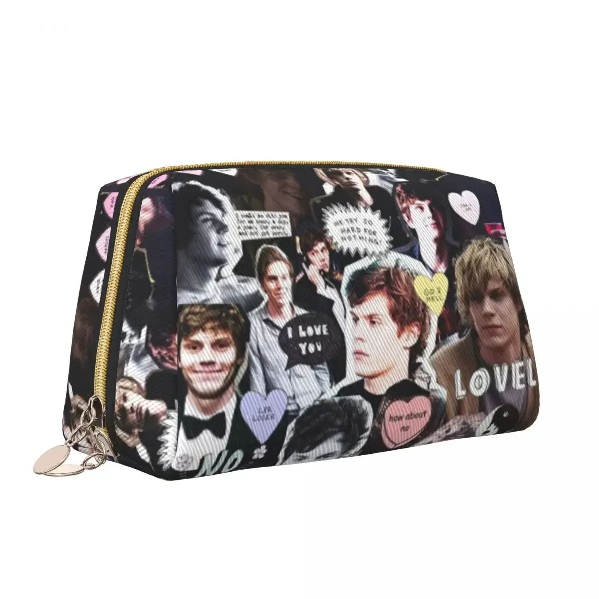 Actor Star Movie Evan Peters Cosmetic Bag Women Kawaii Big Capacity Makeup Case Beauty Storage Toiletry Bags