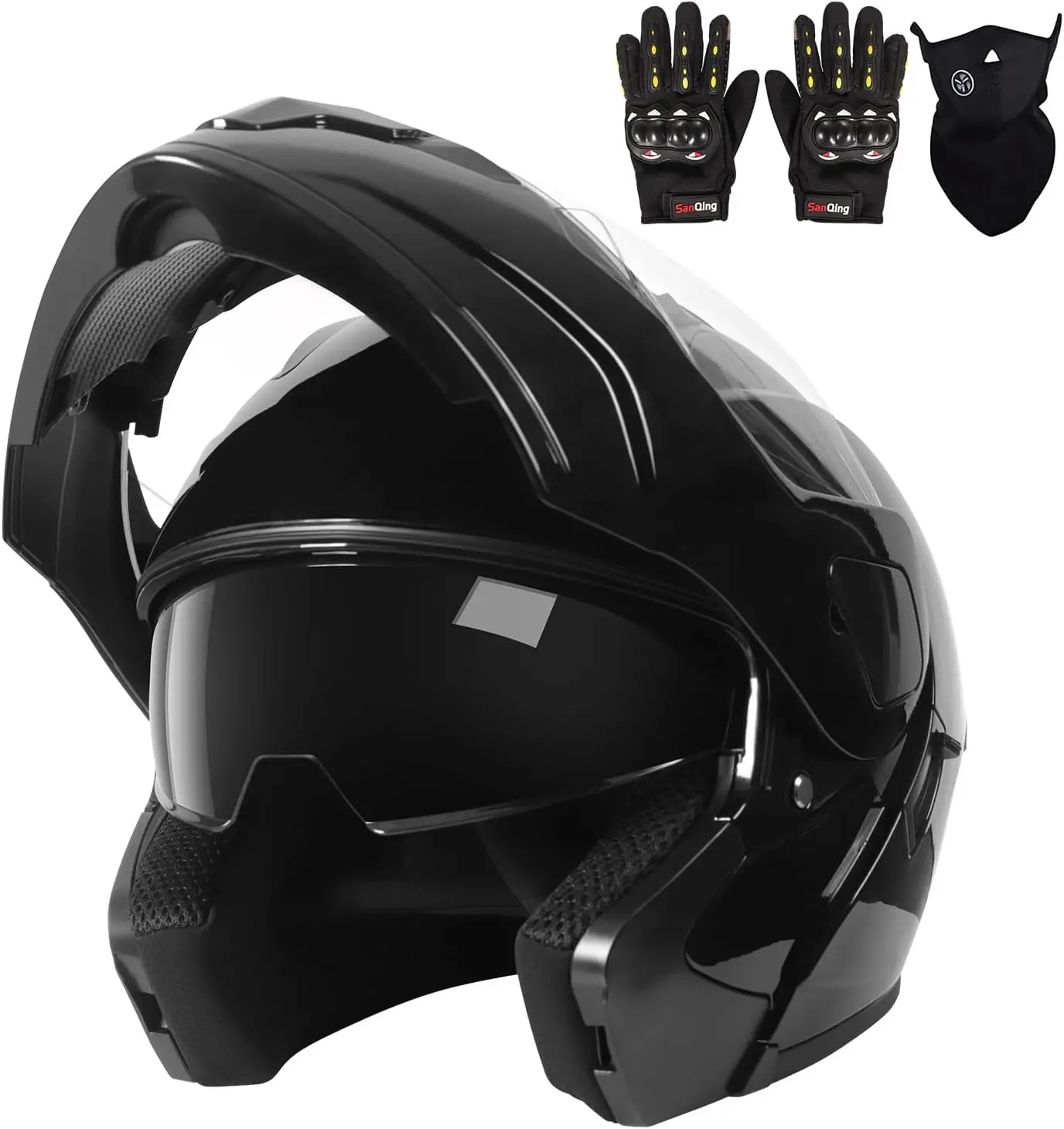 

Adult Modular Motorcycle Helmets DOT Approved Flip up Dual Visor Full Face Helmet for Men Women Moto ATV UTV Snowmobile ADV Four