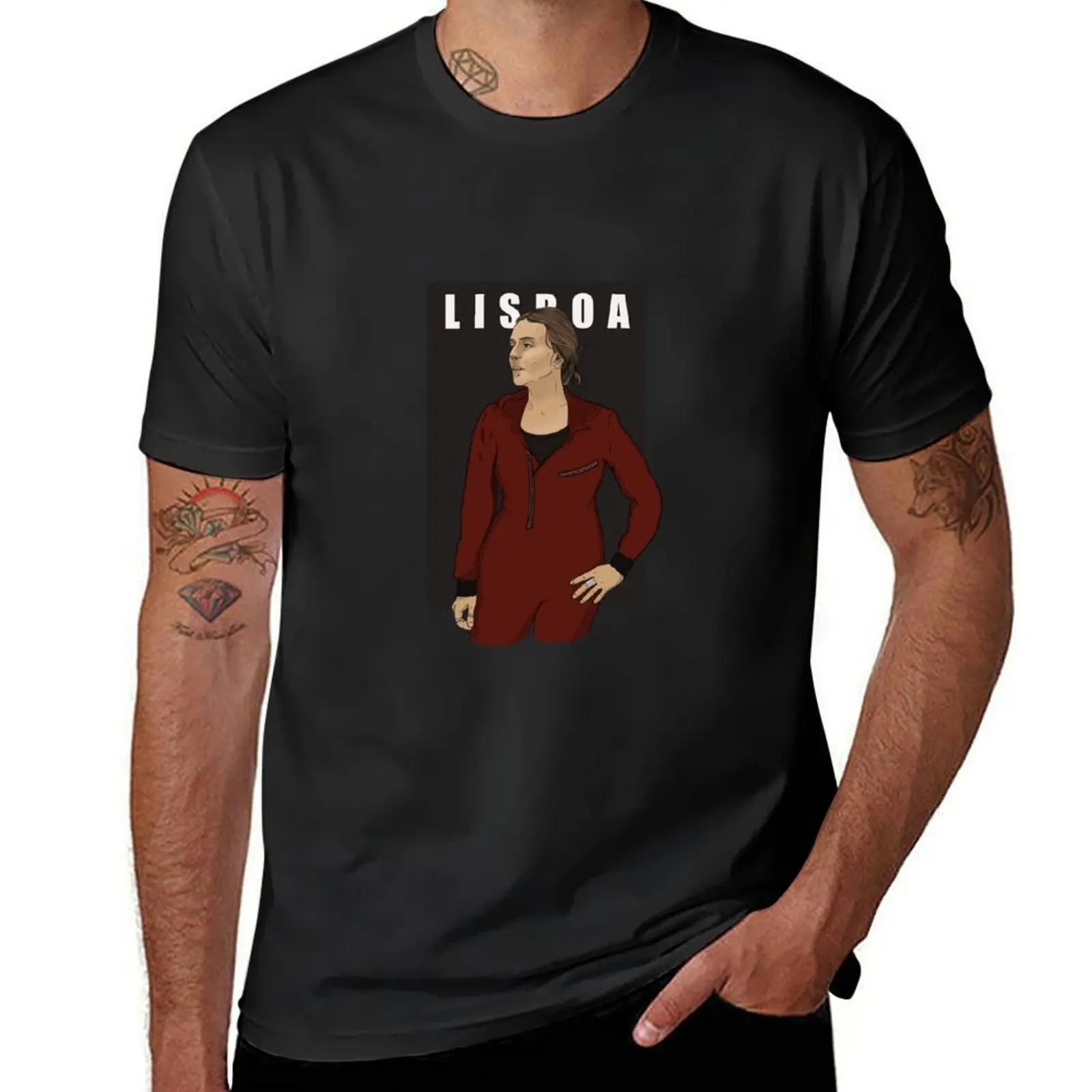 LISBOA T-Shirt sweat quick drying customs mens clothing