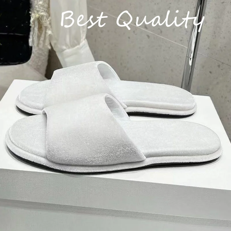 2024 Flat Slippers Comfortable Women slippers simple style Goose down sheepskin material Casual sandals Solid Color