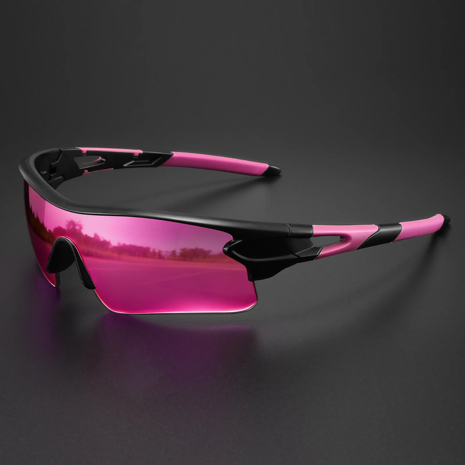 Klassieke sportzonnebril met uit één stuk omwikkelde UV400-lens - Unisex Comfort Fit voor fietsen, hardlopen, wandelen en buiten