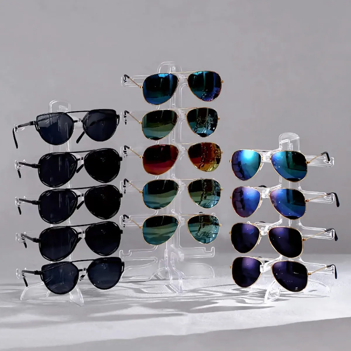 1pc Transparent Multi-layer Eyeglass Frame, Sunglasses Display Frame, desktop Storage Frame, Minimalist Storage Frame