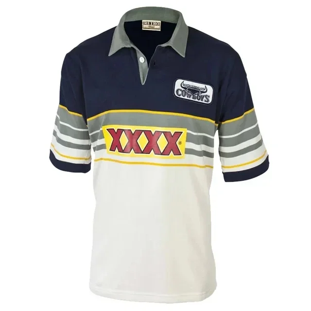 1995 North Queensland Cowboys Retro Rugby Jersey - Mens Size:S-5XL（Print Name Number）Top Quality