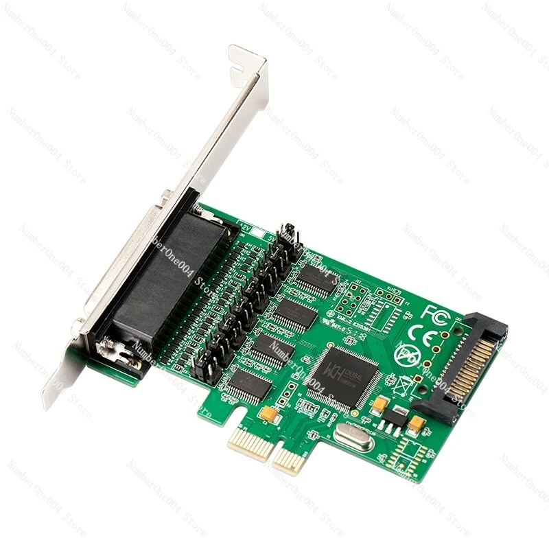 Suitable for One-to-Four Serial Cable PCIE Serial Card 4-Port RS232 Signal COM Port 1 Pin 9 Pin Power Supply Bank Special