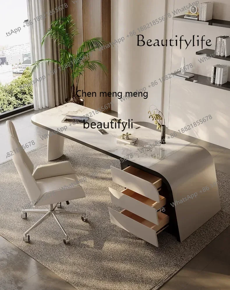 

X Light Luxury Minimalist Stone Plate Desk Modern Simple Computer Desk Home Desk