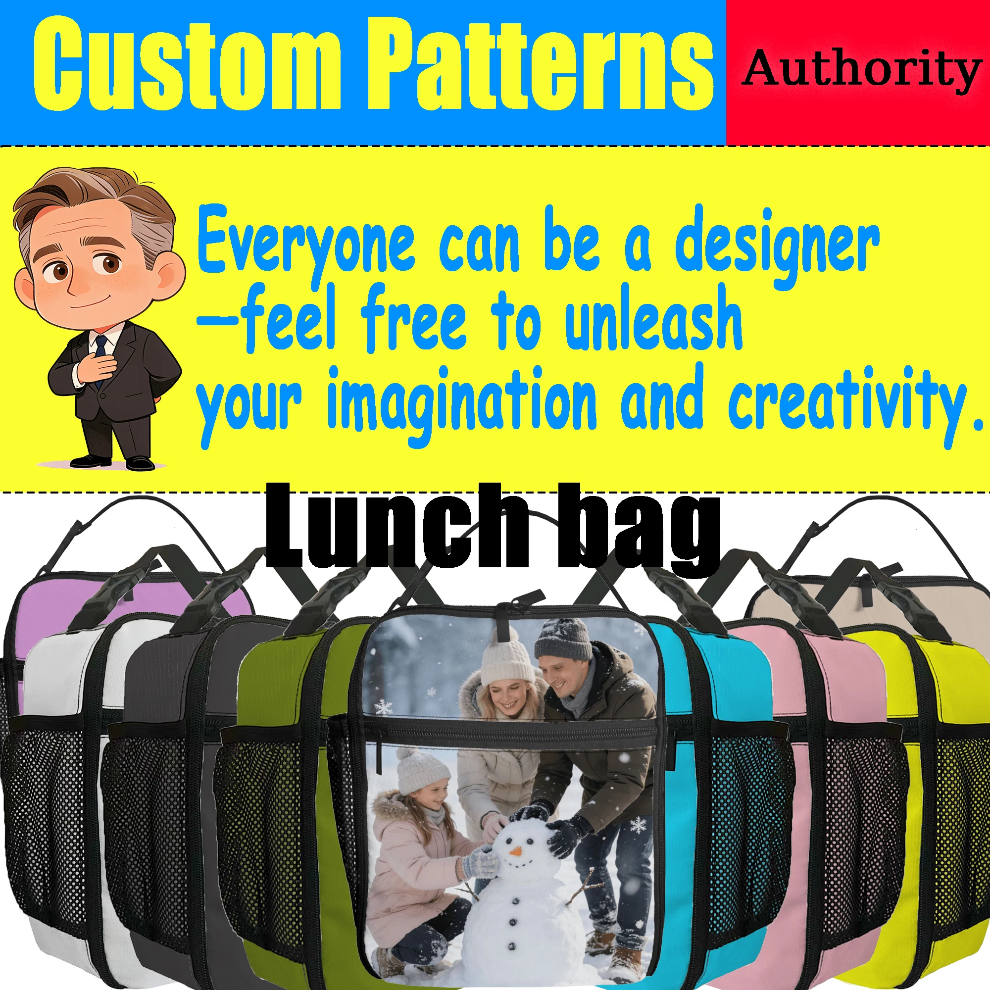 

Lunch bag, handbag, high quality, custom patterns, personalized, gifts, souvenirs, factory direct, team customization, school