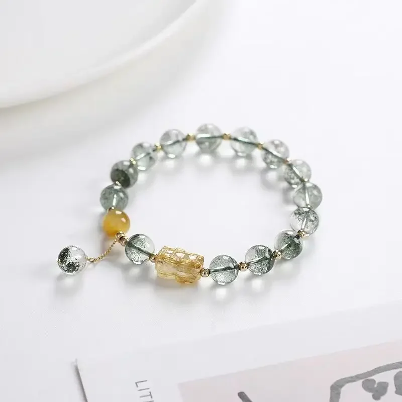 

Green Ghost Crystal Exquisite High-grade Bracelet Women's Golden Hair Crystal Brave Troops Simple Fashion Mori Handstring Gift