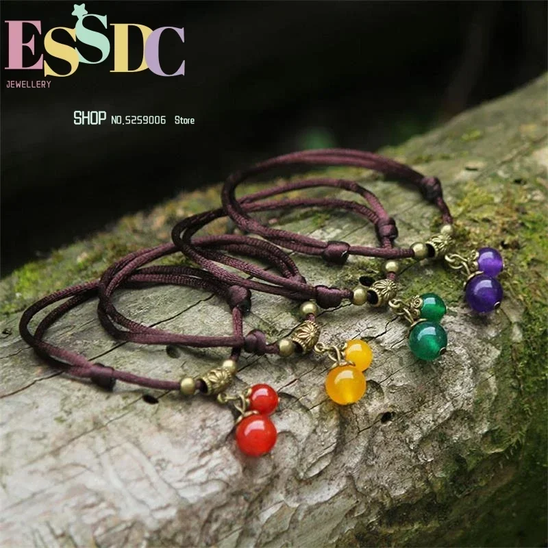 Ethnic Style Jewelry Wholesale Agate Chalcedony Bracelet Simple Models Can Be Used As Foot Accessories 4 Colors
