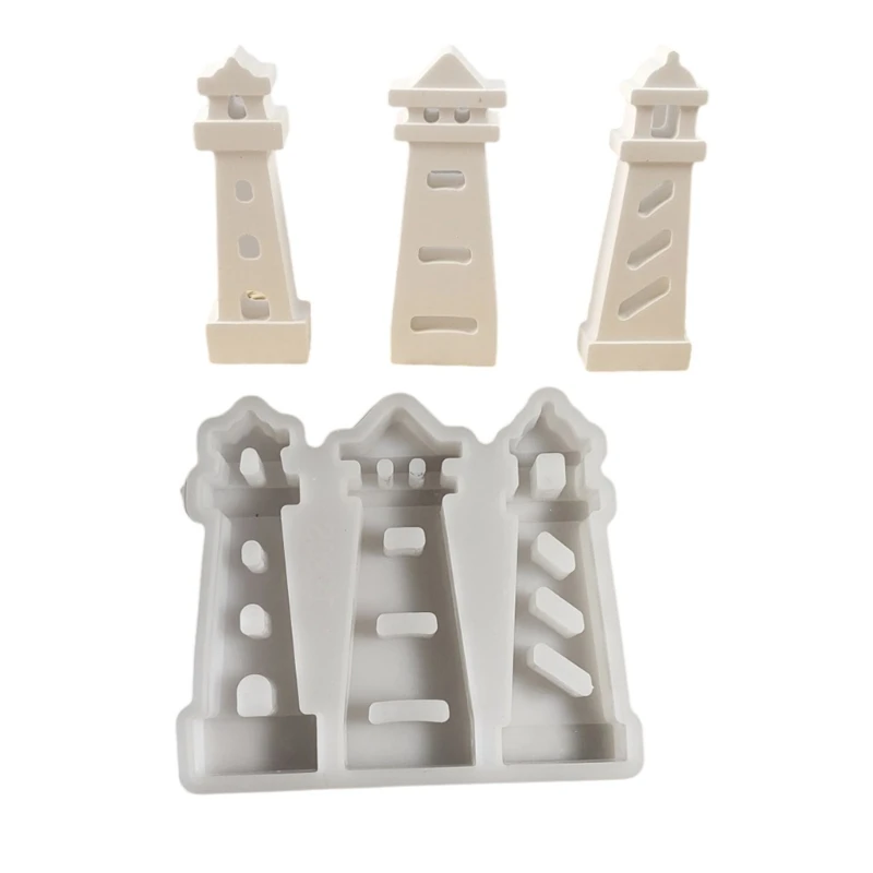 Molde silicone para artesanato, peças decoração casa farol realista