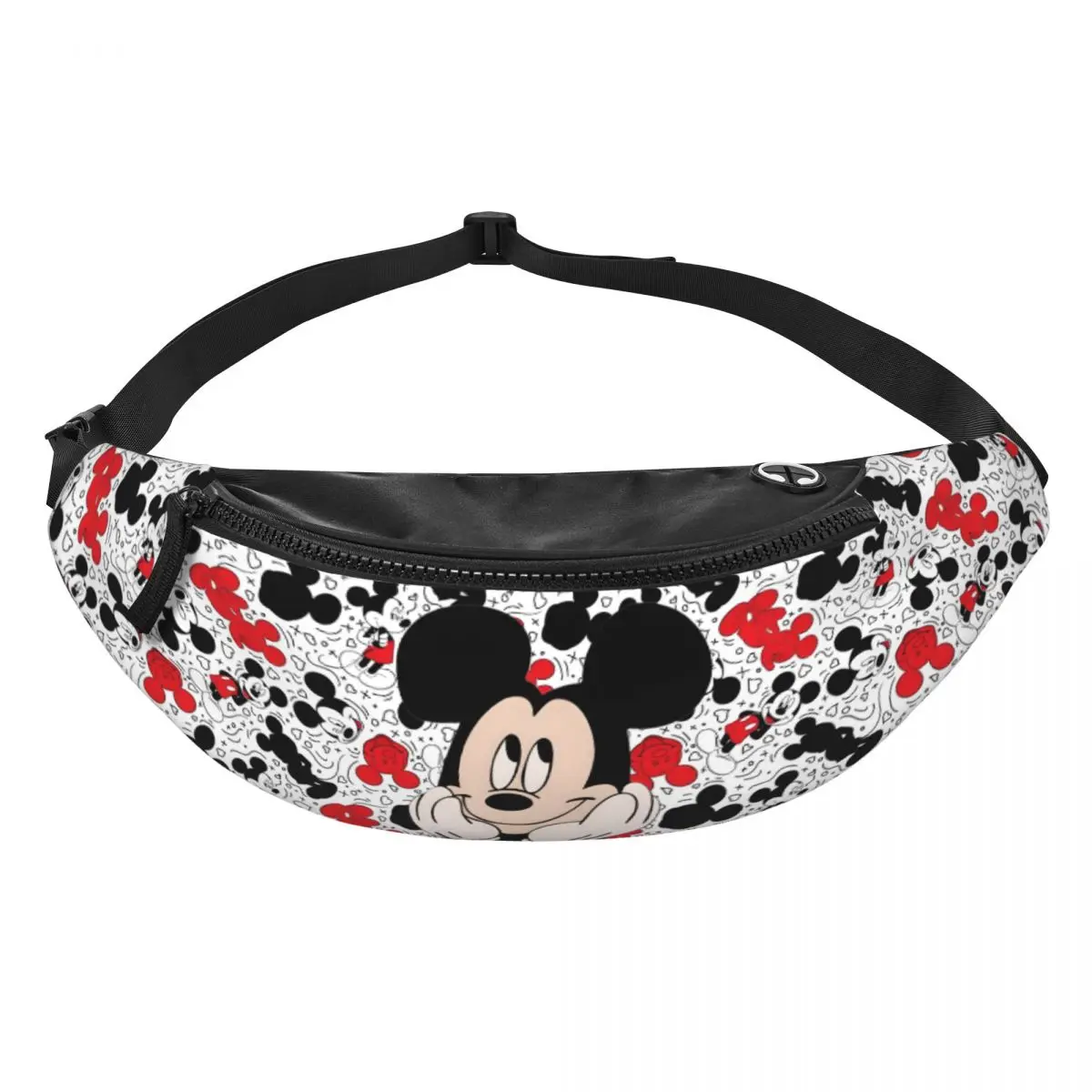 

Поясная сумка-бананка с Микки Маусом в стиле аниме для женщин и мужчин, мультяшная сумка через плечо для походов, для телефона и денег